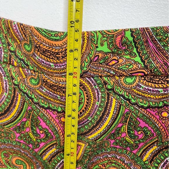 J Crew Bright Paisley Cotton Chino Shorts 5 Inch Women Size 10 Side Zip Preppy - Picture 11 of 14